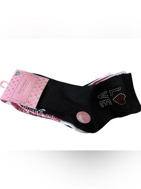 Juicy Couture embellished shortie crew socks 6 pack - NWT